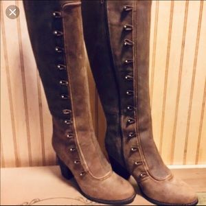 Joyfolie Emilia Vintage-Style Boots - Brown